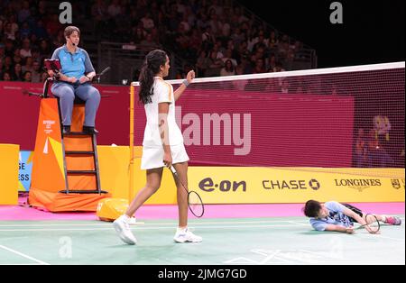 NEC, Birmingham, UK: 6th Aug 2022, Common Wealth Games 2022 : Badminton:  PV Sindhu (IND) Vs JW Goh (MAS). PV Sindhu won the women’s singles QF. Seshadri SUKUMAR Stock Photo