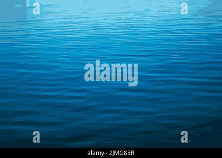 Illustration of water ripple texture background. Wavy surface of the water during the day in bright sunlight. Stock Vector