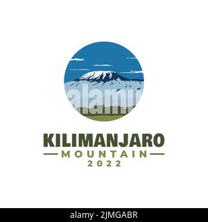 Mount Kilimanjaro Illustration Logo Design Inspiration Stock Vector