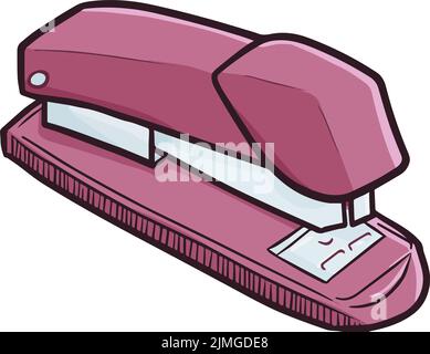 A vector illustration of a purple office stapler isolated on a white background Stock Vector