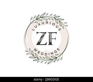 Initial Letter ZF Logo - Hand Drawn Signature Style Logo - Simple ...