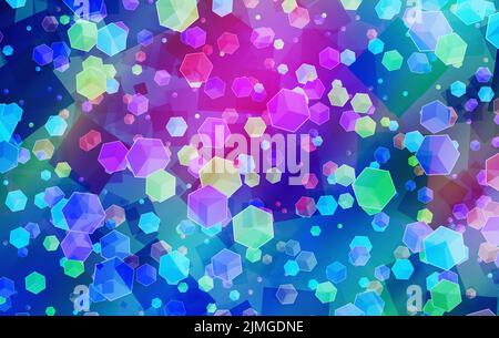Many multicolored abstract geometric figures background Stock Photo