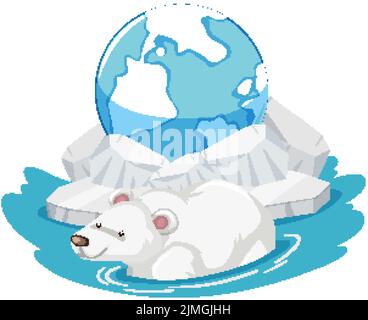 Polar bear on ice sheet illustration Stock Vector Image & Art - Alamy