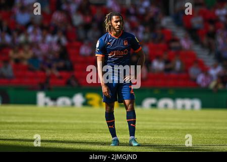 Dominic Thompson #23 of Blackpool during the Sky Bet Championship match ...