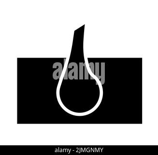 Follicle icon. Damaged hair root. Microscopic look on skin tissue ...