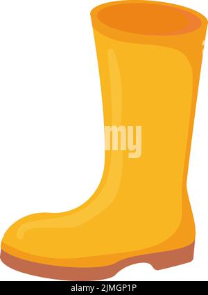 Cartoon yellow rubber rain boots. Vector clip art illustration Stock ...