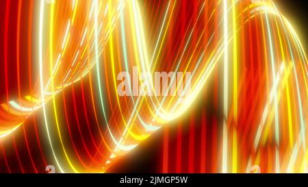 Abstract spiral rotating glow lines, computer generated background, 3D rendering background Stock Photo