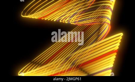 Abstract spiral rotating glow lines, computer generated background, 3D rendering background Stock Photo