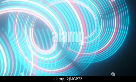 Abstract spiral rotating glow lines, computer generated background, 3D rendering background Stock Photo