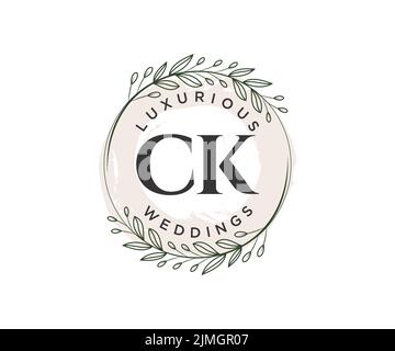 Initial Letter CK Logo - Hand Drawn Signature Style Logo - Minimal ...