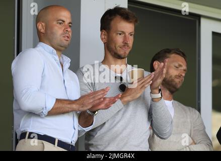 Bournemouth, England, 6th August 2022.  AFC Bournemouth transfer target, Norberto Murara Neto (C) is seen in the stands watching the game during the Premier League match at the Vitality Stadium, Bournemouth. Picture credit should read: Paul Terry / Sportimage Stock Photo