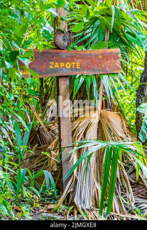 Sian Kaan National Park information entrance welcome sing board Mexico. Stock Photo