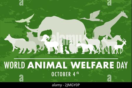 World Animal Welfare Day Concept Vector illustration Stock Vector