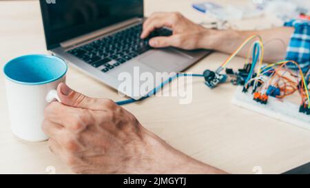 programmer professional routine working lab Stock Photo