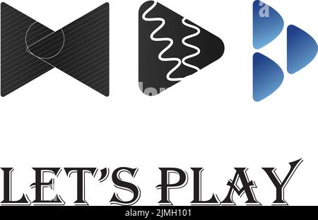 Symbols of Play button. Media player audio symbol.modern play buttons in three different styles. for web and app. Stock Vector