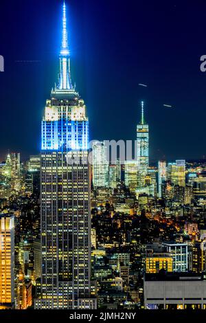 Empire State Building (taken from the Rockefeller Center Observation Deck) Stock Photo