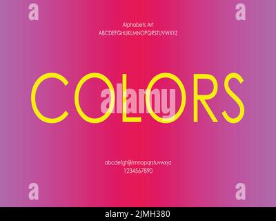 Elegant alphabet letters font and number. Typography uppercase and lowercase urban style fonts for technology. Colors Stock Vector
