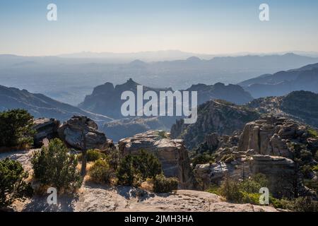 An overlooking view of nature in Tucson, Arizona Stock Photo