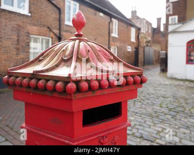 FAVERSHAM, KENT/UK - MARCH 29 : View of old square post box in Faversham Kent on March 29, 2014 Stock Photo