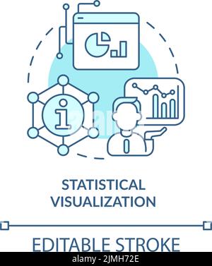 Statistical visualization turquoise concept icon Stock Vector