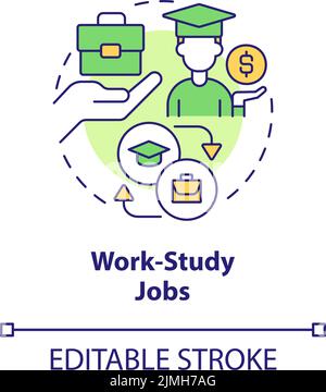 Work study jobs concept icon Stock Vector
