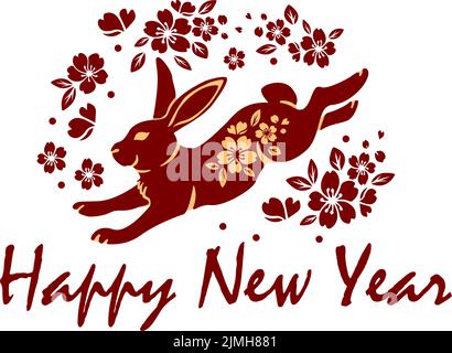 2023 new year rubber stamp illustration( for new year's greeting words