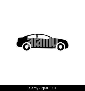 Car. monochrome icon. Car Icon Illustration. Flat simple grey symbol on white background with shadow Stock Vector