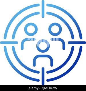 Target audience pixel perfect gradient linear vector icon Stock Vector