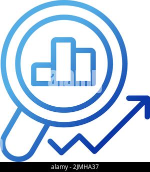 Market monitoring pixel perfect gradient linear vector icon Stock Vector