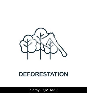 Deforestation icon. Monochrome simple icon for templates, web design and infographics Stock Vector