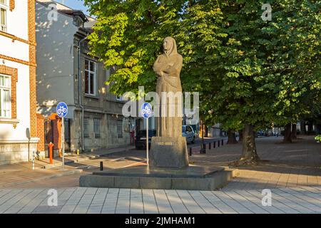 RUSE, BULGARIA -AUGUST 15, 2021: Panorama of Costal street at the center of city of Ruse, Bulgaria Stock Photo