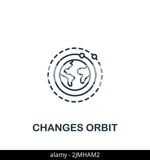 Changes Orbit icon. Monochrome simple icon for templates, web design and infographics Stock Vector