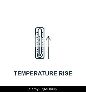 Temperature Rise icon. Monochrome simple icon for templates, web design and infographics Stock Vector