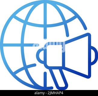 Global marketing pixel perfect gradient linear vector icon Stock Vector