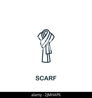 Scarf icon. Monochrome simple Clothes icon for templates, web design and infographics Stock Vector