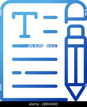 Copywriting pixel perfect gradient linear vector icon Stock Vector