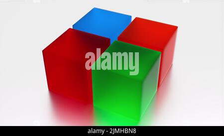 Glossy colorful cubes Stock Photo