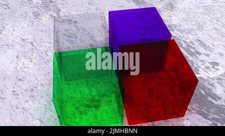 Glossy colorful cubes Stock Photo