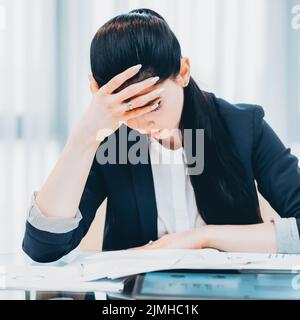 pressure deadlines stressed business woman office Stock Photo