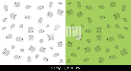 Set of Breadfruit or Custard apple vector illustration for web and apps. Stock Vector