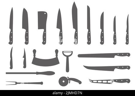 Kitchen Knives Black Silhouettes Sharp Cooking Stock Vector (Royalty Free)  1721341501