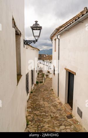 Narrow pedestrian street in the historic center of Castellar de la Frontera Stock Photo