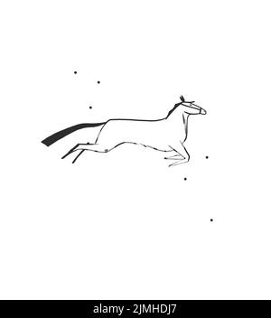 Vector Hand Drawn Horse Riding Stirrup Silhouette Isolated On White 