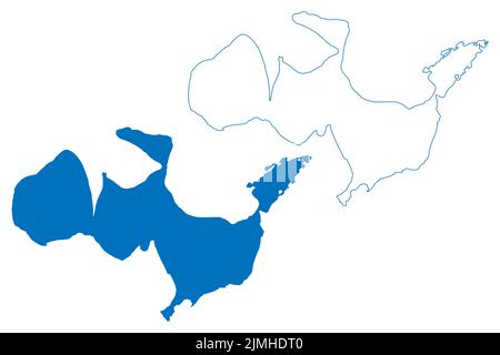 Lake North Aral Sea (Republic of Kazakhstan) map vector illustration, scribble sketch map Stock Vector