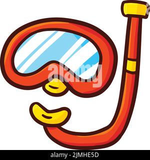 A vector illustration of a cute red snorkel for a holiday diving isolated on a white background Stock Vector