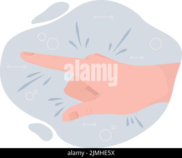 Index finger 2D vector isolated illustration Stock Vector Image & Art ...