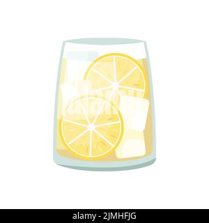 Vector illustration of a club alcoholic cocktail. Gin and Tonic Stock Vector