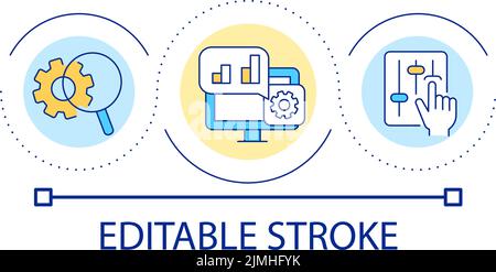 Computer system management loop concept icon Stock Vector