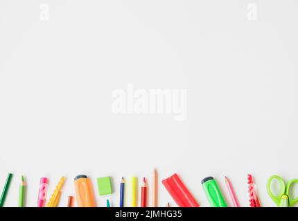 Stationery accessories isolated white background Stock Photo