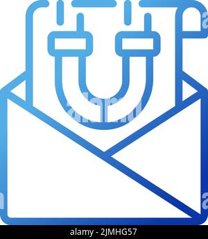 Email marketing pixel perfect gradient linear vector icon Stock Vector